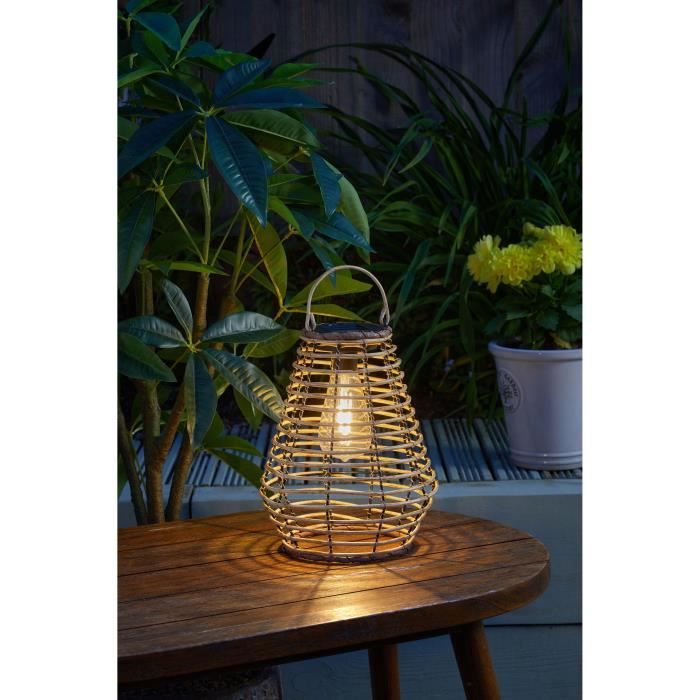 Lanterna solare - SMART GARDEN - Maris - Filamento LED bianco caldo - 5 lumen - Beige naturale - Plastica - 27 x 21 cm