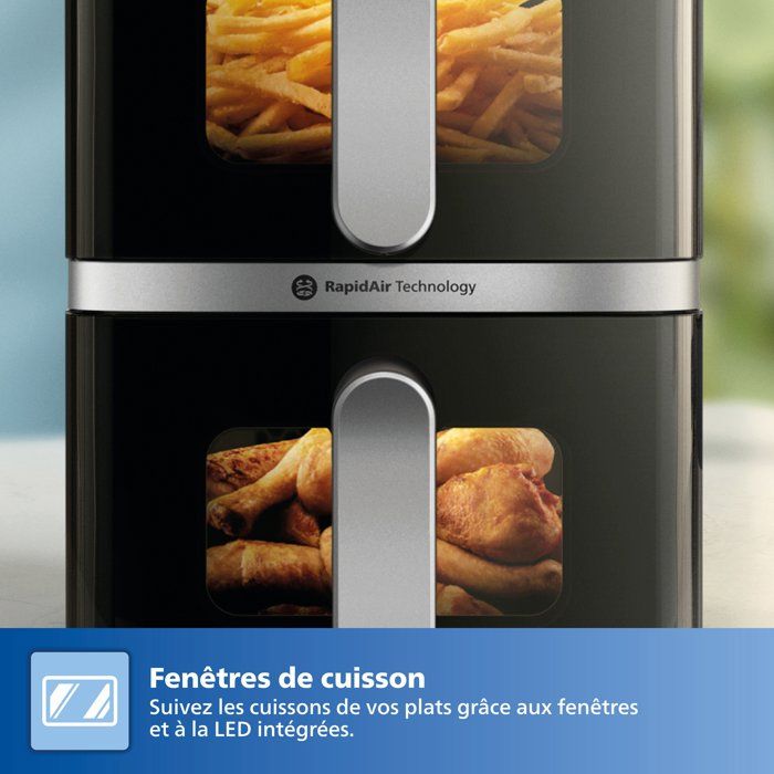 Friggitrice ad aria PHILIPS - Serie 4000 Vertical Duo NA461/00 - Capacit� 10 litri - Doppio serbatoio - 2750 W
