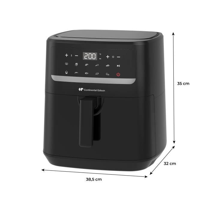 Friggitrice ad aria Continental Edison CEFR240092L - 1800W - 9,2L - Nero