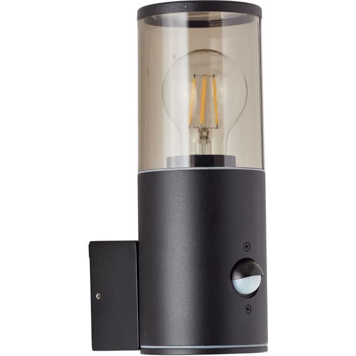 Applique esterna Sergioro con rivelatore, depoli nera, E27 20W, lampadina non incluso