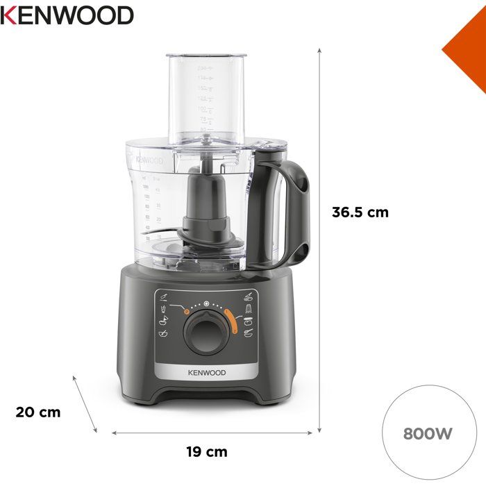 Robot multifunzione KENWOOD FDP31.020GY - 2 velocit� + Pulse - 800W - vasca 2,1L + accessori