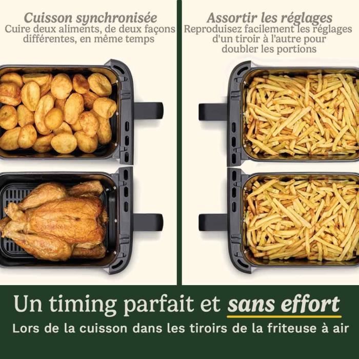 Friggitrice ad aria CUISINART AFT13XSSE - Capacit� 13,6 l - Doppia vasca + 1 cassetto - Nero/Acciaio inossidabile - 2400 W