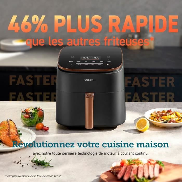 Friggitrice senza olio COSORI - Turbo Blaze Chef Edition - Capacit� 6 l - 6 programmi - 1725 W - Nero