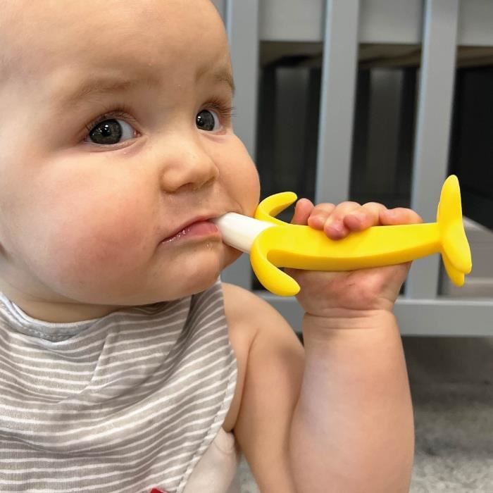 Confezione da 2 anelli da dentizione - NUBY - Banana e Mais - Silicone - Dai 3 mesi
