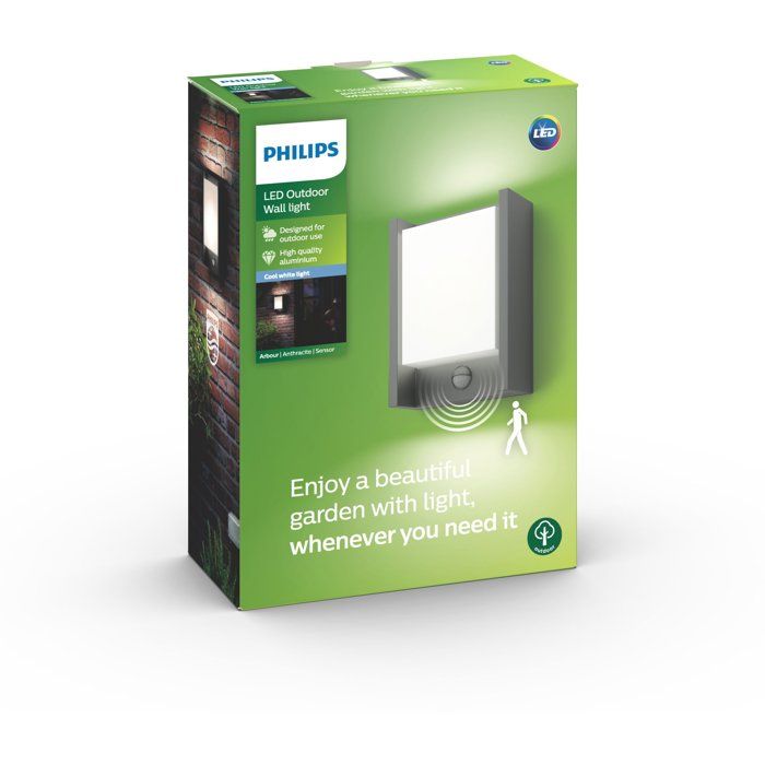 Applique da parete - PHILIPS - Arbour IR - 4000K - Antracite - IP44