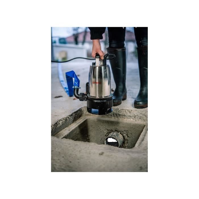 Pompa di drenaggio - SPIDO - Pro Maxinox 500 - 500 W - Portata massima 10,5 m�/h - Fornita con gomito girevole F 33/42