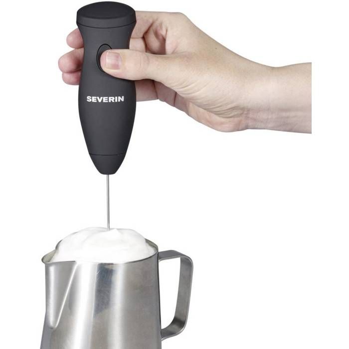 SEVERIN SM3590 Montalatte compatto e maneggevole, Schiuma di latte cremosa, batterie incluse, 11.500 rpm, pulsante pulsazioni
