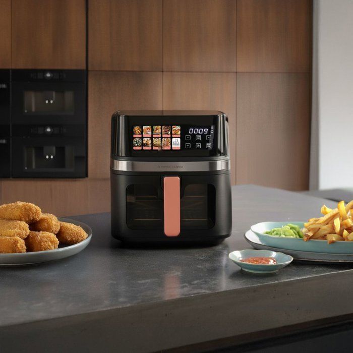 Friggitrice ad aria - LIVOO x Marmiton - DOC343CO - 8 L - 1700 W - 30 ricette tramite codice QR - Display digitale touchscreen al 100%