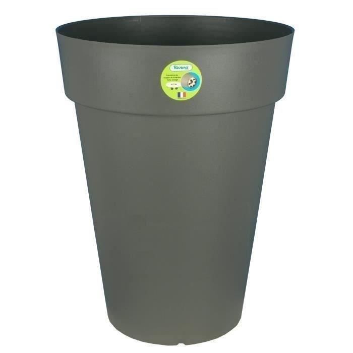 Vaso per fiori RIVIERA Soleilla - Rotondo - � 40 x 53 cm - Grigio glitterato