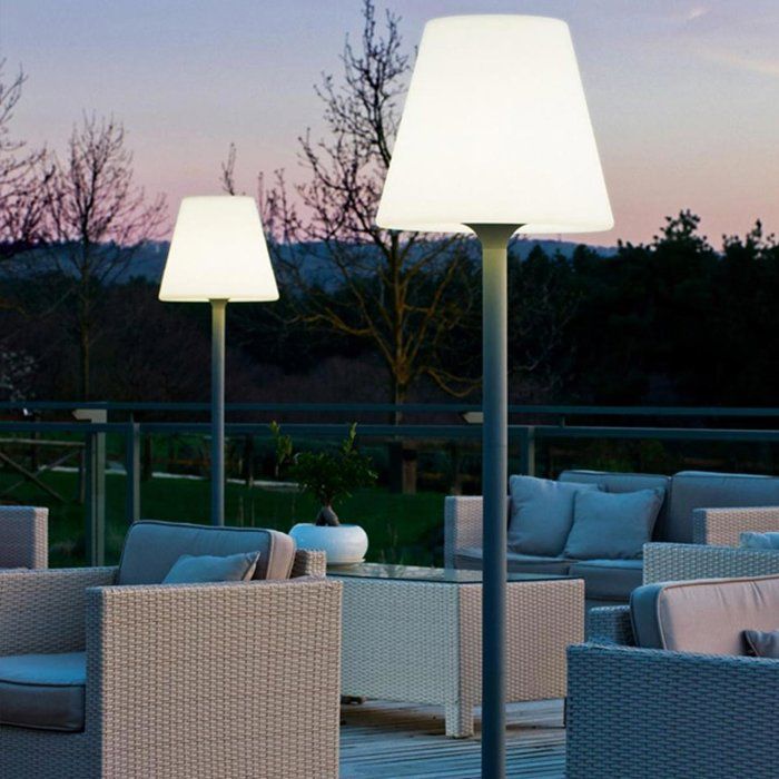 Lampada da terra per esterni - LUMISKY - STANDY W180 - Cablata - Attacco LED E27 - H180 cm - Base in metallo