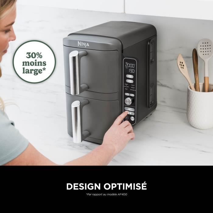 Friggitrice senza olio NINJA Foodi - Double Stack SL400EU - 9,5 L - 2 cassetti cottura indipendenti - 6 modalit� di cottura - 2470W