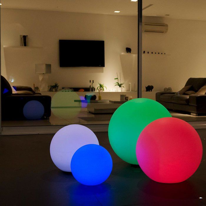 LUMISKY - Sfera luminosa a LED senza fili galleggiante - dimmerabile multicolore BOBBY - �50cm con telecomando e base a induzione