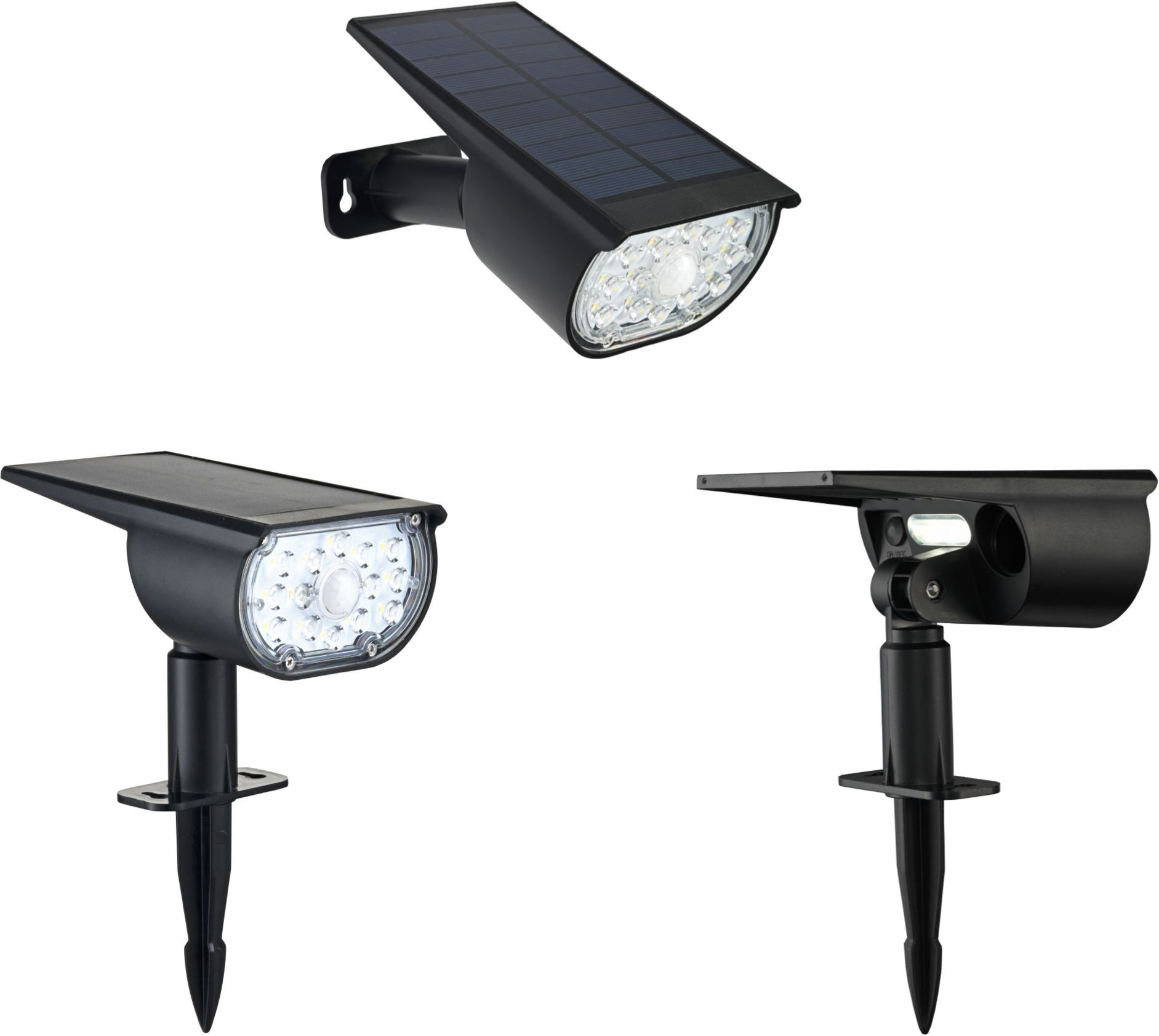 Faretto solare per piantagione - GALIX - G2603 - 300 lumen Doppia illuminazione (disponibile opzione lampada da parete) - Sensore di movimento