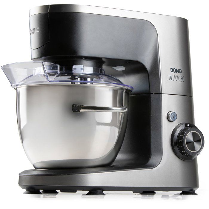 Impastatrice planetaria multifunzione - DOMO - 1200 W - 4,5 L - 8 velocit� + Pulse - Grigio / Nero