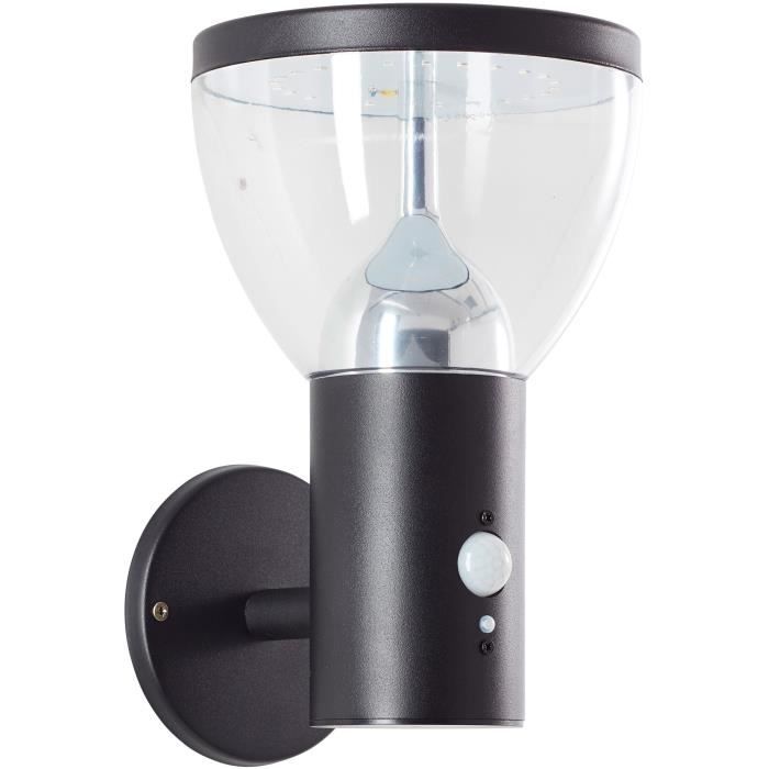 Applique da esterno - BRILLIANT - TULIP - LED e solare - Rilevatore di movimento - Acciaio inossidabile e plastica - 4 W - Nero