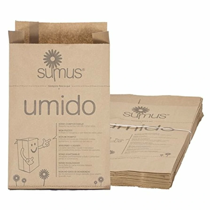 Sumus sacchetti umido in carta confezione 50 pezzi da 8 litri