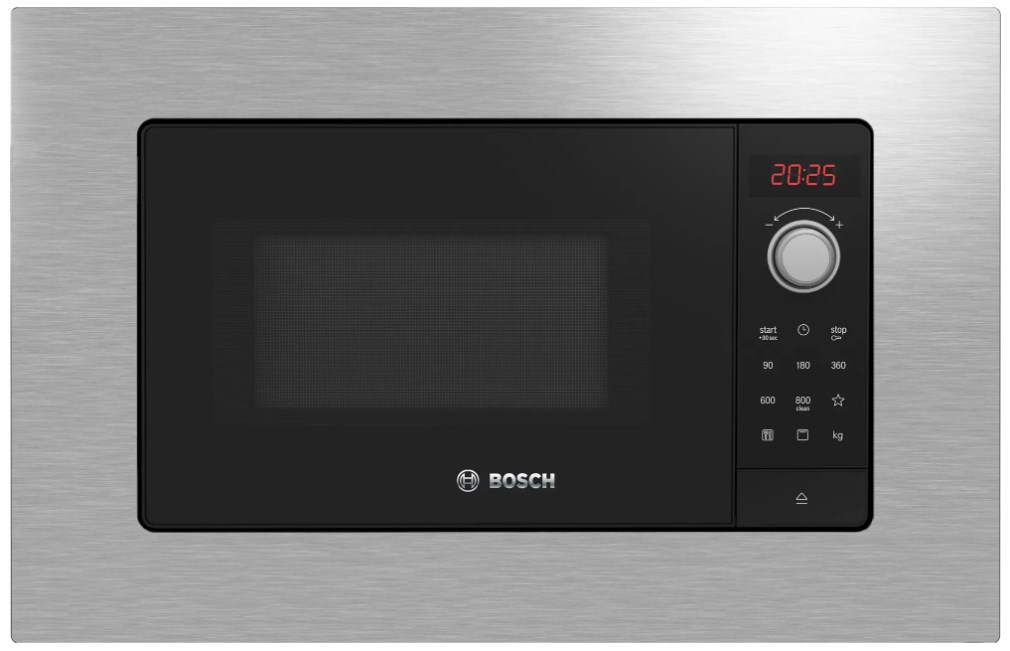 Einbau-Mikrowelle 20 lt Bosch 800W EDELSTAHLGRILL BEL623MS3