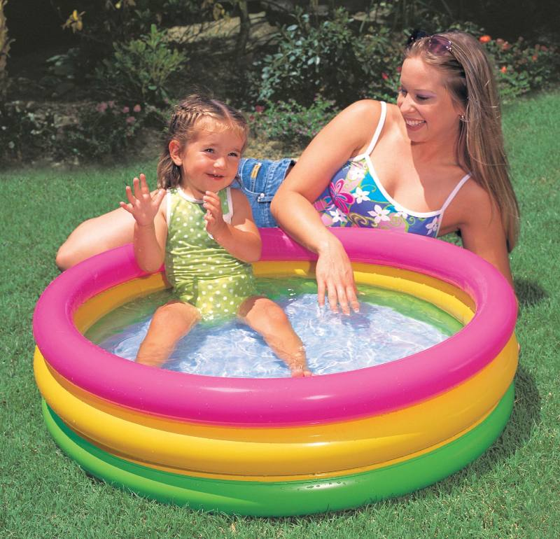 INTEX 57107 RUNDER POOL SUNSET BABY MIT DREI RINGEN, 1/3 JAHRE, 61 X 61 X 22 cm