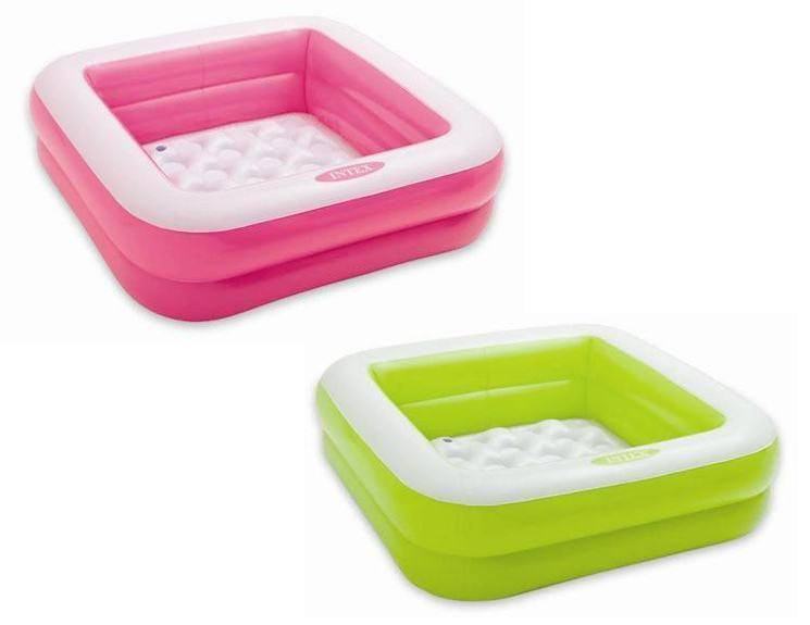 INTEX 57100 AUFBLASBARES BABYBECKEN, ECKIG, 86 x 86 x 25 CM, VERSCHIEDENE FARBEN