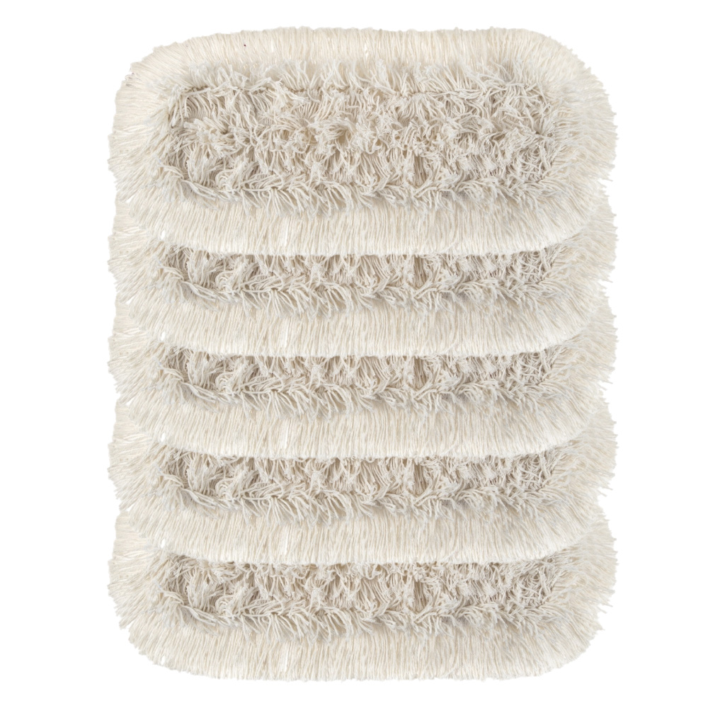 Schachtel mit 5 Baumwollfransen mit 60 cm langen Schnürsenkeln.