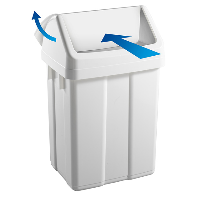 Max. 25 Lt. weißer Mülleimer