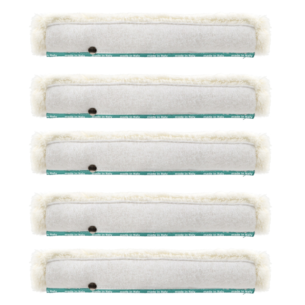 Packung mit 5 weißen, abrasiven Fensterreinigungshülsen, 35 cm