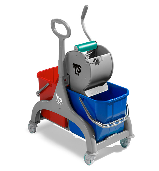 Professioneller 30-Liter-Reinigungswagen von Nick Gray mit Trockenpresse und Schirmgriff