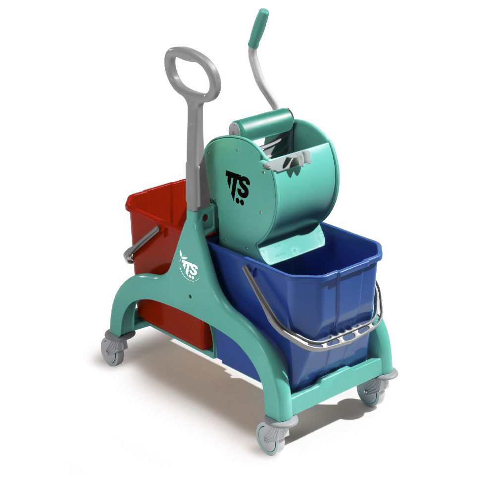 Professioneller 30-Liter-Reinigungswagen von Nick Green mit Trockenpresse und Schirmgriff