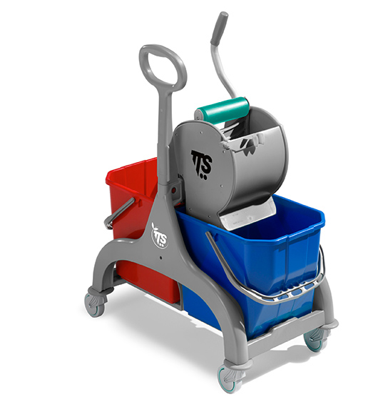 Professioneller Reinigungswagen von Nick Gray, 50 l, mit Trockenpresse und Schirmgriff