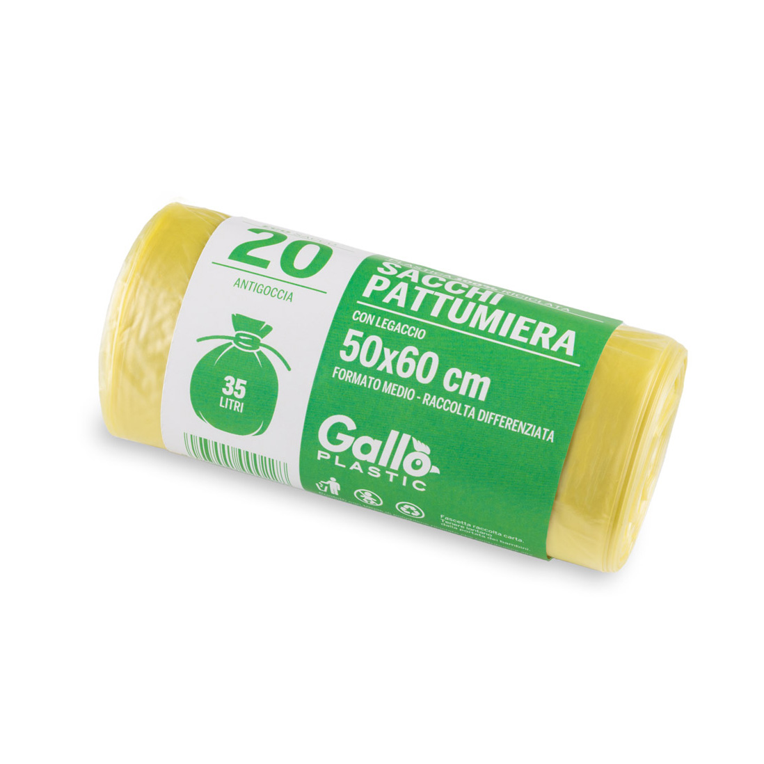 Müllsäcke 50x60 cm Packung mit 20 gelben Säcken