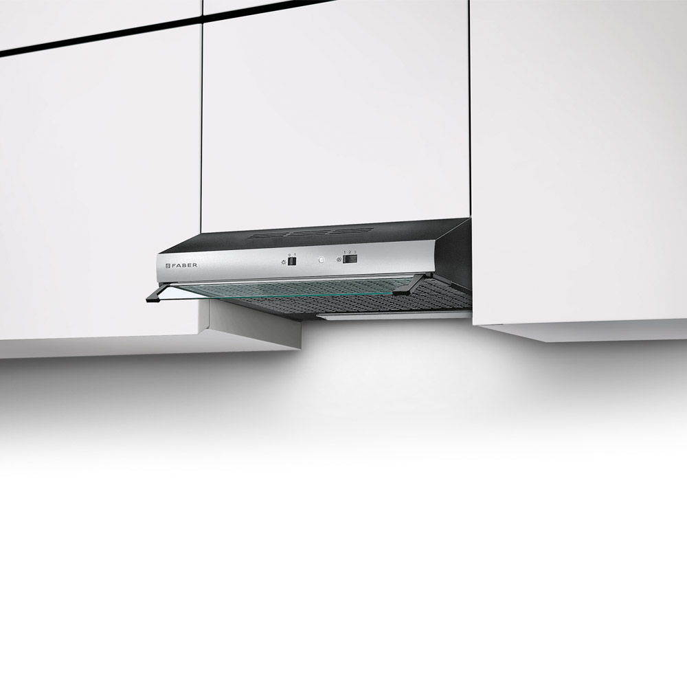 TCH04-741 Einbau-Küchenhaube schwarz und Stahl 60 cm