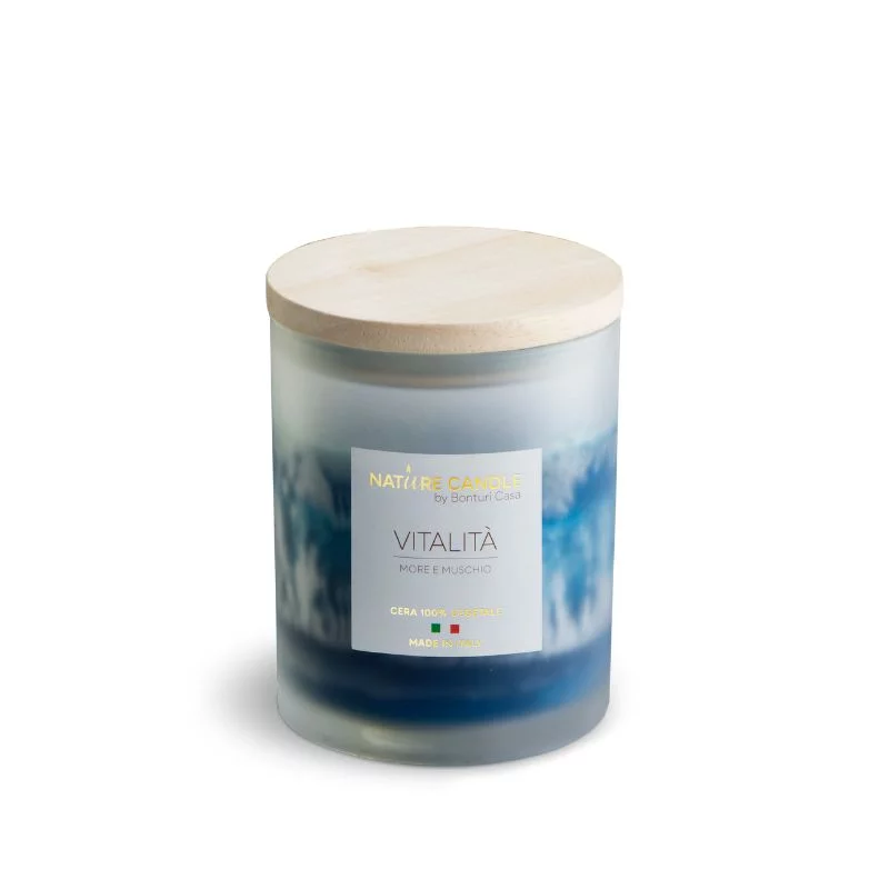 Vitality natürliche Duftkerze - Brombeere und Moschus 200 gr - Amati Collection