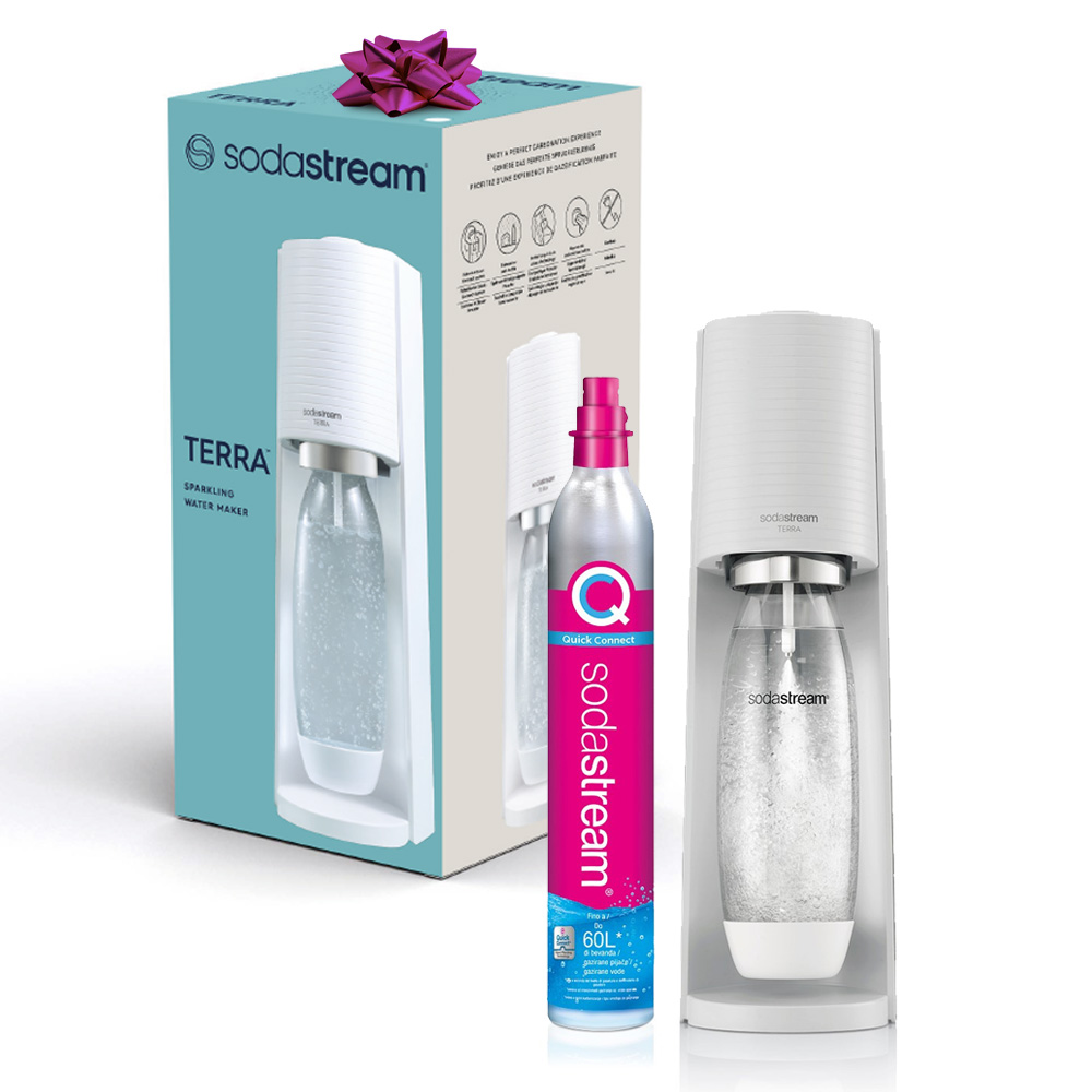 Sodastream Terra weißer Karbonator mit Flasche