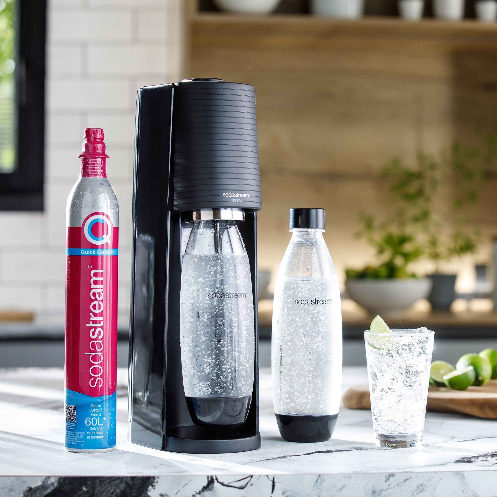 SodaStream TERRA Wasserkarbonisator Mega Pack, Schwarz