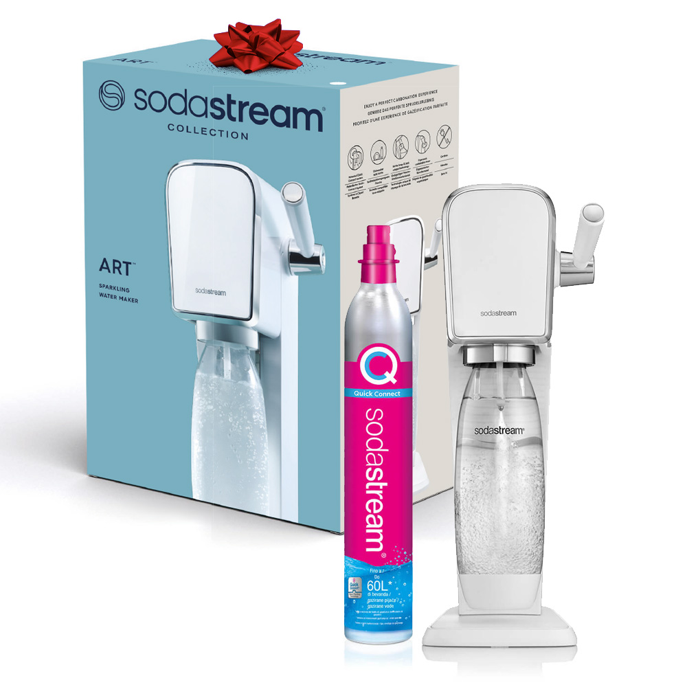 Sodastream Art weißer Karbonator mit Flasche