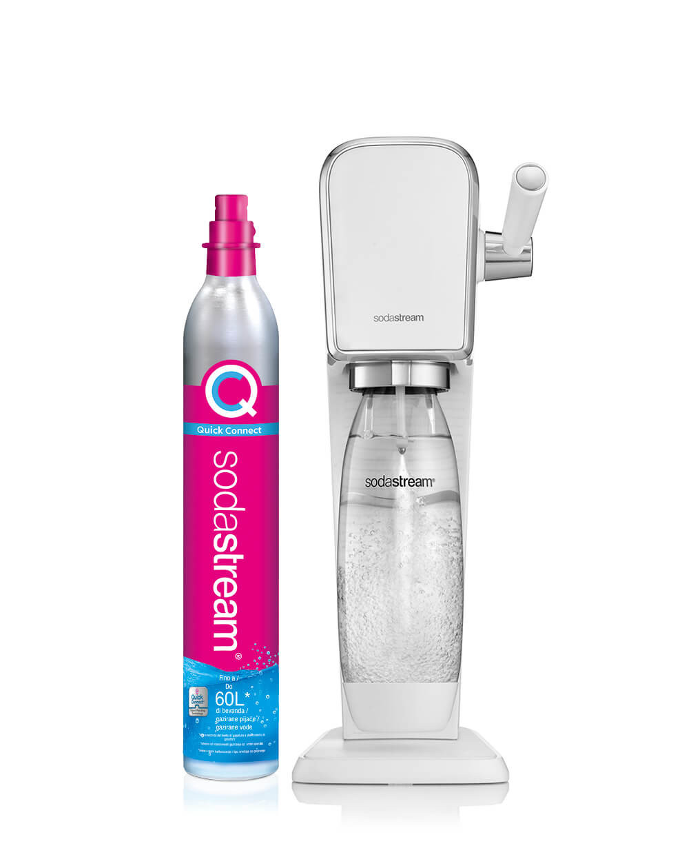 Sodastream Art weißer Karbonator mit Flasche