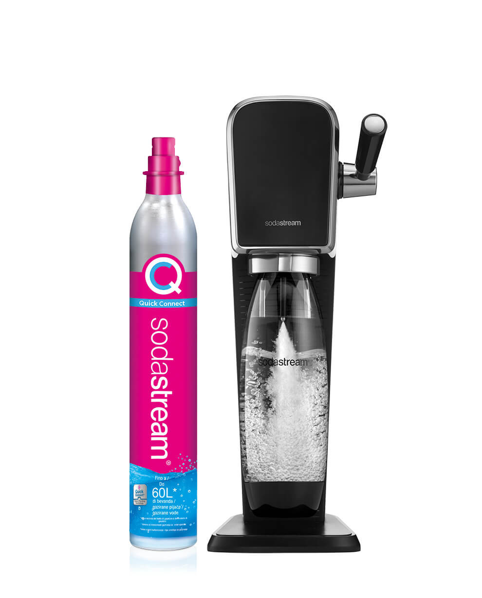 Sodastream Art schwarzer Karbonator mit Flasche