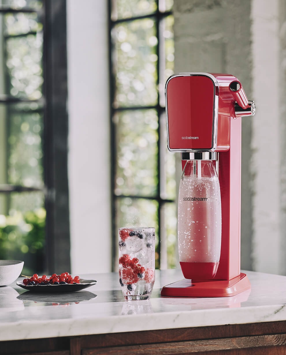 Sodastream Art Mandarin-Karbonisator mit Sodastream-Flasche und Nachfüllung