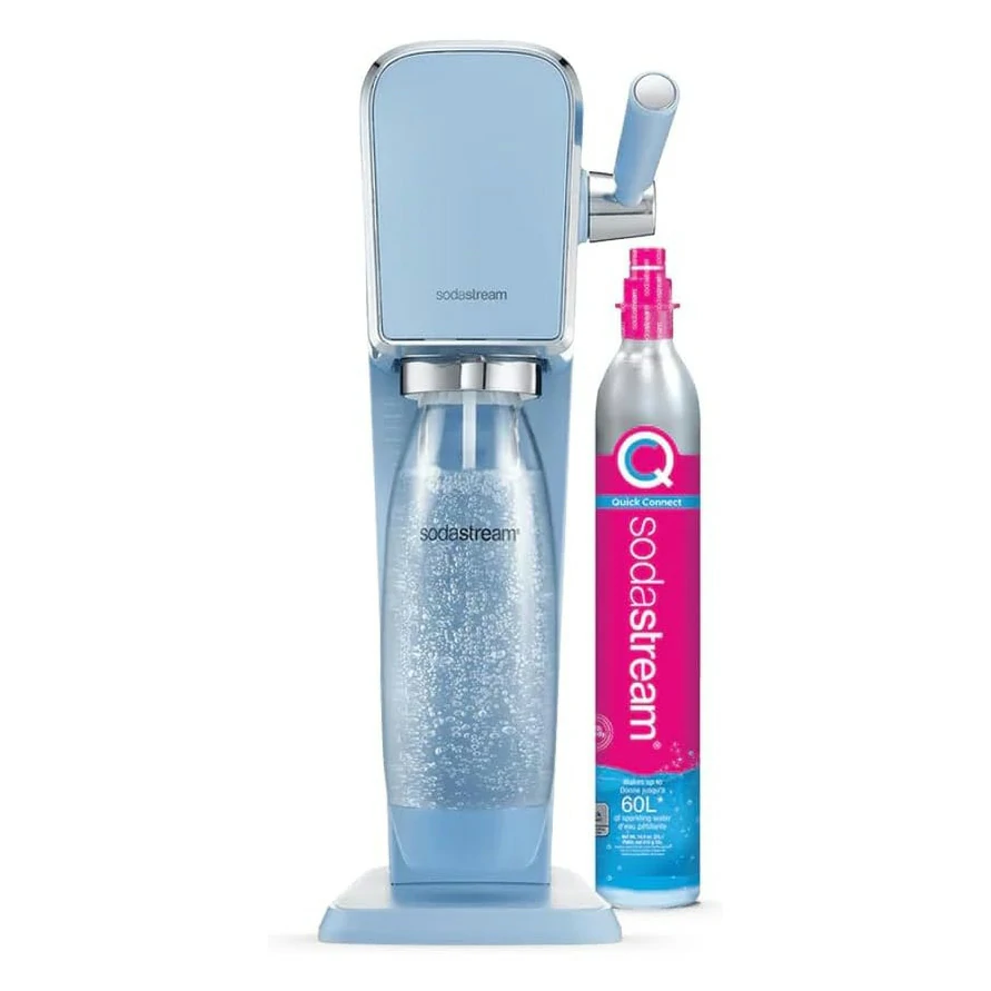 Sodastream Art Misty Blue Karbonisator mit Sodastream-Flasche und Nachfüllung