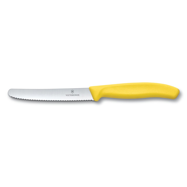 Gelbes gewelltes Tafelmesser - Victorinox Swissclassic