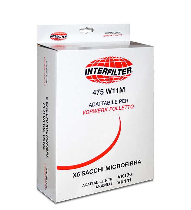 Packung mit 6 Beuteln für Folletto VK 130 - VK 131