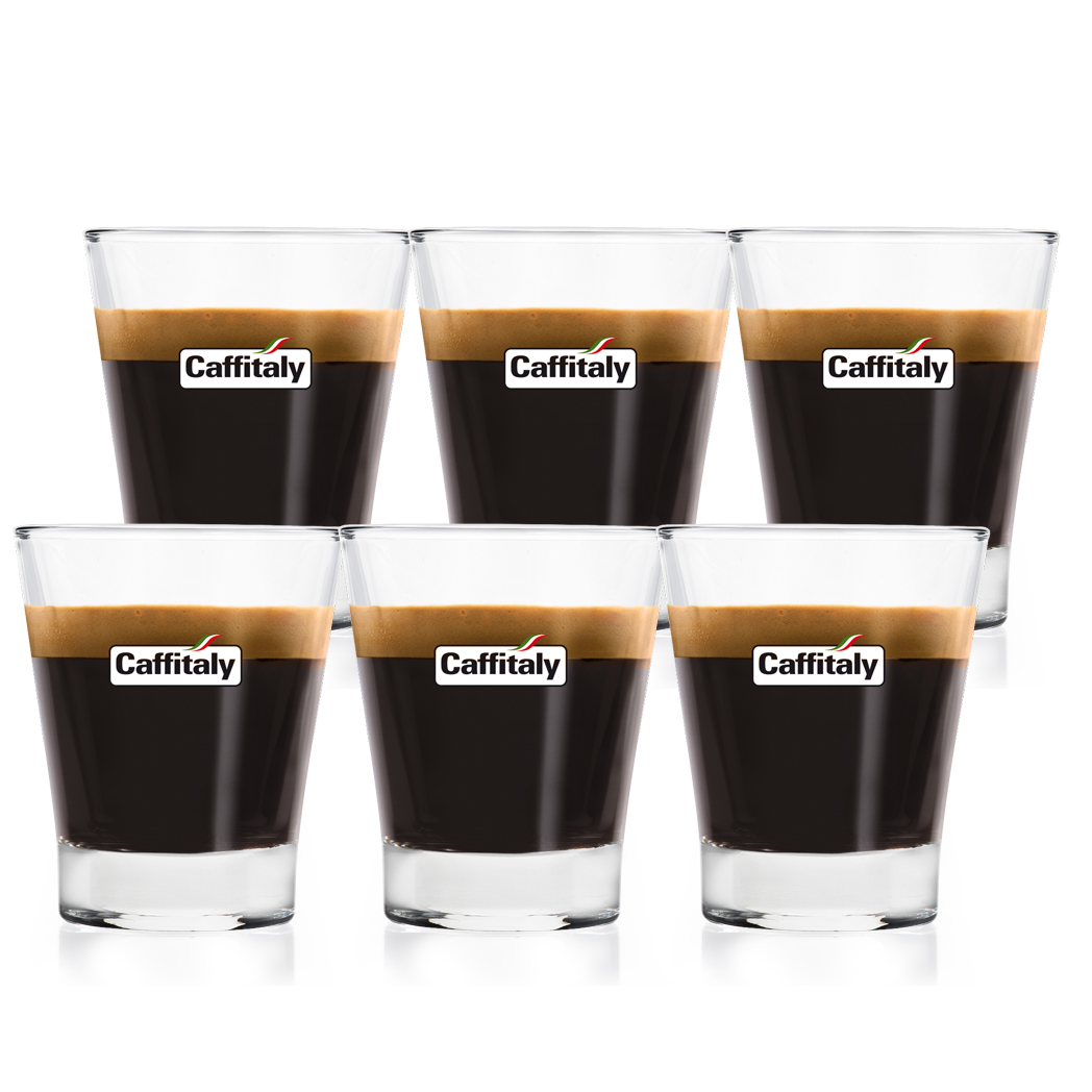 Set mit 6 Espressogläsern von Caffitaly