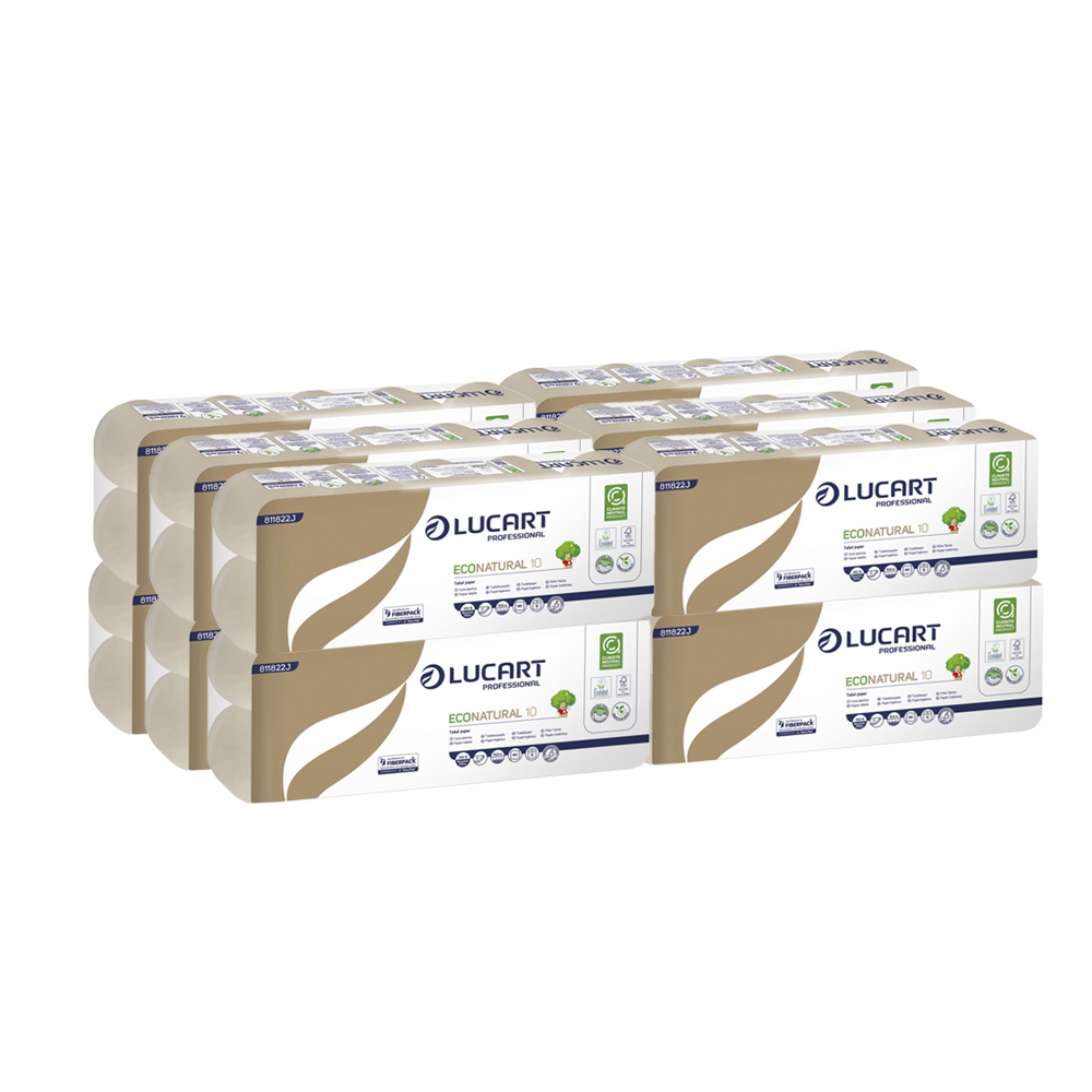 Packung mit 12 Packungen Toilettenpapier mit 10 Rollen Econatural