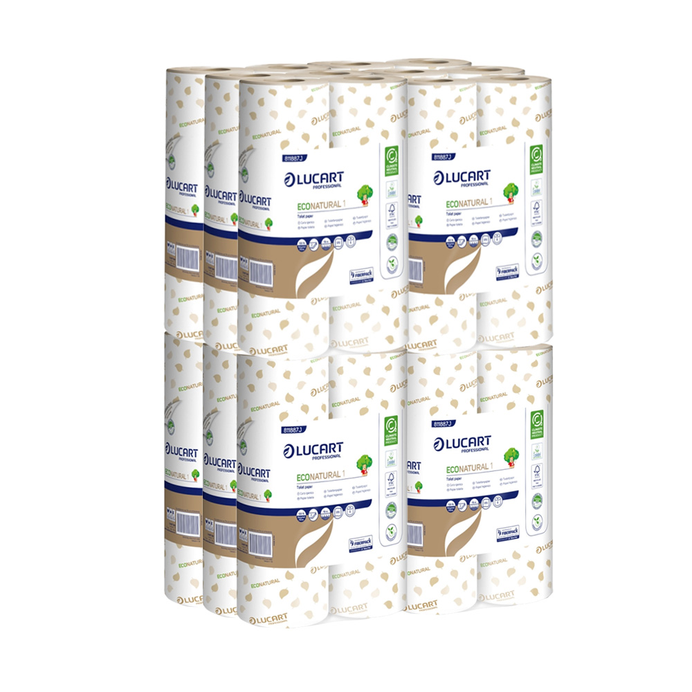 Packung mit 12 Packungen Toilettenpapier, verpackt in 6 Rollen Enatural