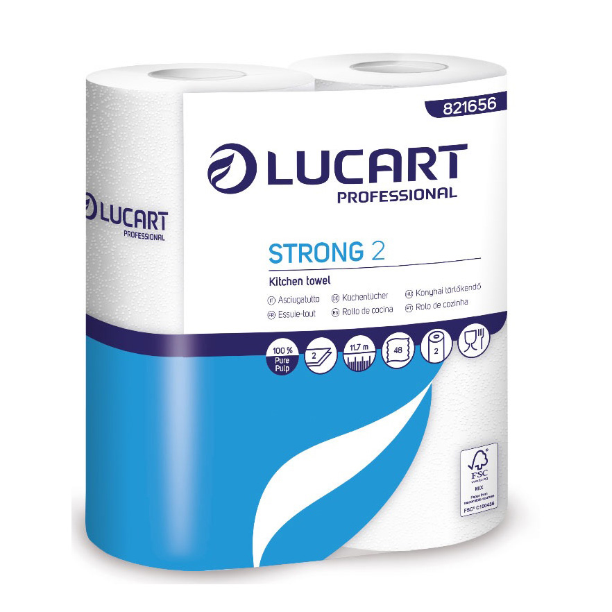 Packung mit 2 Rollen Lucart Strong, 2 Papierhandtuchrollen