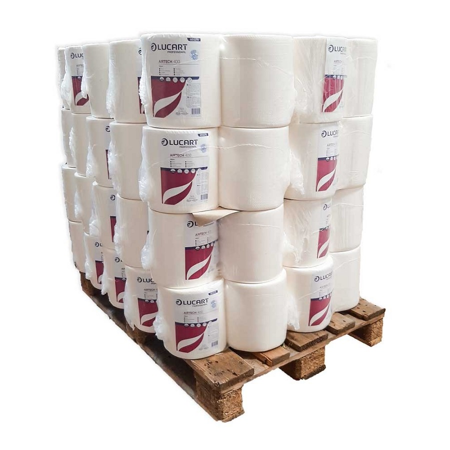 Palette mit 40 Packungen mit 2 Rollen AirTech 400-Industriespültüchern
