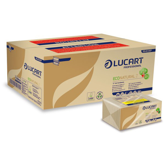 Verpackung: 8 Schachteln mit Papiertüchern, in Z gefaltet, mit 18 Packungen Eco Natural