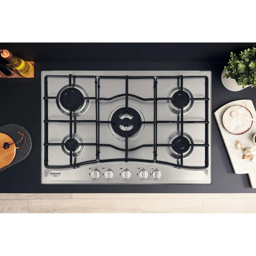 Hotpoint 5-Flammen-Gasherd PCN 752 T/IX/HAR 75 cm