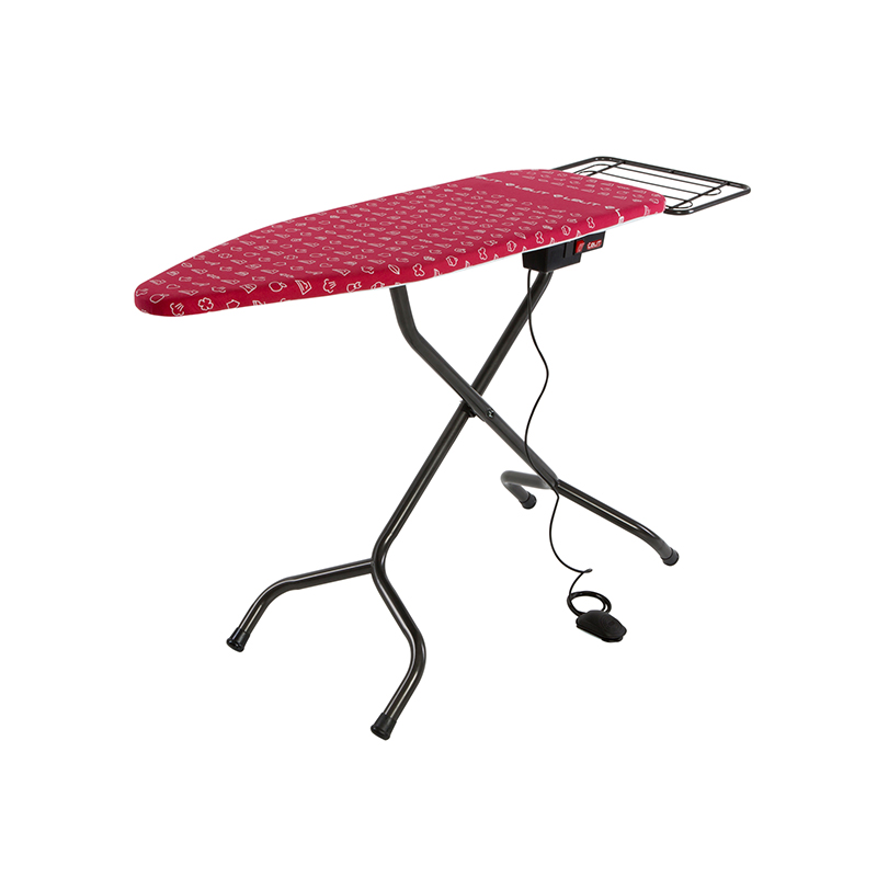 Lelit PA173 Bügelbrett mit Thermosaugung, 123x38, roter Bezug