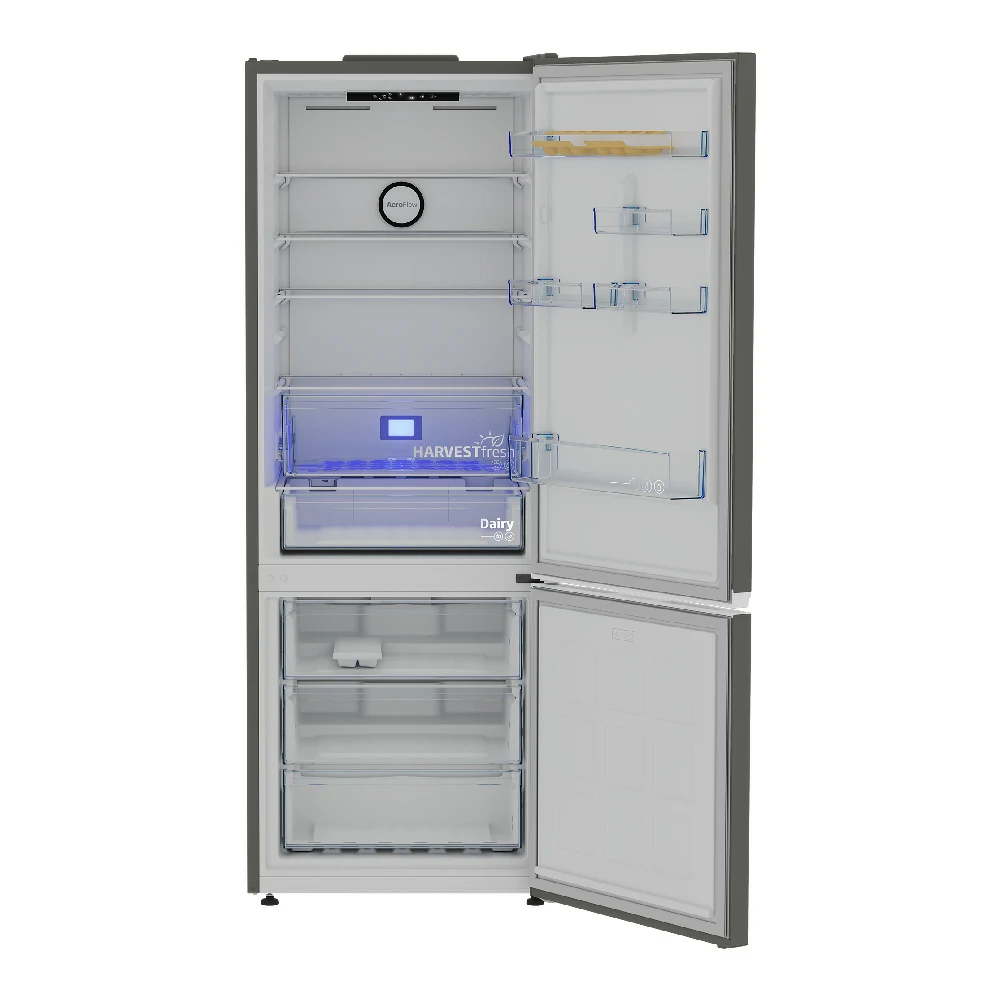 Beko No Frost 561LT E 70CM GRAU Kombi-Kühlschrank B3RCNE564HG
